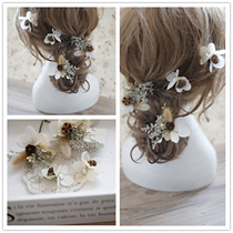 Sweet and multi-coloured emulated flower side clip lover grass dog tail sen bridal bridal gown head flower resort Korean style