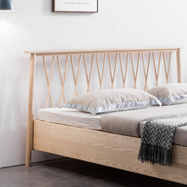 Nordic Japanese style solid wood bed white wax cherry wood pressure high box storage 1 8 m modern simple