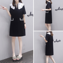 Summer dress women 2021 new fashion black belly reduction loose large size thin casual temperament small black skirt