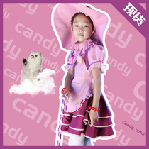 Halloween childrens costume cosplay girls candy witch masquerade performance suit crutches