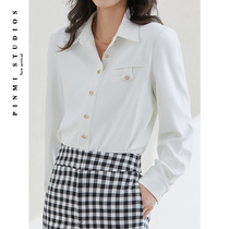 High-end French white chiffon shirt female summer thin 2021 new spring and autumn shirt long sleeve Korean fashion foreign style