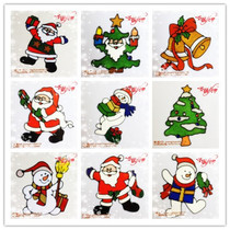 Santa Claus head like static stickers Christmas decorations soft stickers Christmas glass doors and windows jelly stickers