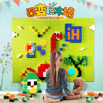 Dr. Tong building blocks graffiti blackboard wall baby blackboard wall home childrens room wall mounted magnetic dust-free Creative Wall toy building block wall