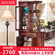 American Countryside Solid Wood Room Cabinet Partition Cabinet Vintage Suchon Cabinet Eurostyle Wine Cabinet Screen Cabinet Door Hall Decorated Cabinet