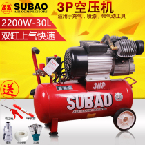 Double Leopard Air Pump Air Compressor Spray Paint 3P 4P Double Cylinder 0 25 Mini Air Pump Copper Wire Woodworking Air Compressor