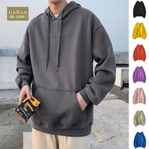 Winter Korean trend student hooded jacket fat casual loose ins solid color plus fat plus size sweater men