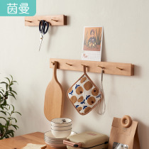 Net red Nordic Xuanguan clothes hat rack wall-mounted solid wood black walnut wood wall bedroom hook clothes rack toilet