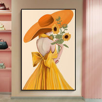 Fanghua cross stitch 2021 new small piece thread embroidery living room bedroom porch vertical version cartoon girl embroidered by hand