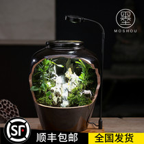 Moshou Xumi World Creative Ceramic Water Tank Micro Landscape Potted Water Water Tank Tea Pet Chinese Zen ornaments