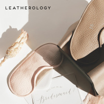 Leatherology Genuine Leather Sleep Blindfold Portable Travel Thin blindfold adjustable with custom logos shade