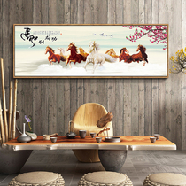 Eight Juntu Decorative painting Horse to success Hanging painting Ten thousand horses galloping Framed painting Study office background wall painting