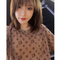 Korea Tide Retro Full Letter Print T-shirt Summer 2021 New Men and Women Couple Dress Base Top ins Short Sleeve