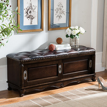 American Solid Wood Changing Shoes Stool Home Doorway Can Sit Shoes Cabinet Entrance Door Storage Containing Shoes Stool Xuan Guan Guan Soft Sitting Bench