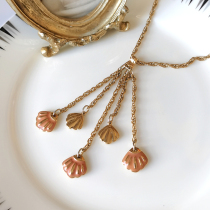 American Atlantic Antique Big Brands VintageGivenchy Elegance 1980 Shell Styling Necklace