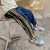 Monee Boys 2021 Spring and Autumn New Sports Pants Big Boys Korean Style Pants Childrens Western Style Casual Trousers