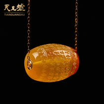 Tianguang Hui Heart Sutra Beeswax pendant Mens and womens 18K gold inlaid beeswax pendant with certificate Beeswax Heart Sutra necklace
