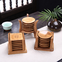 Creative bamboo coaster with heat insulation mat drag kung fu tea set accessories zero formula round tea mat special price