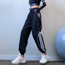 Lace-up high waist loose leg sports pants womens quick-dry running training casual tooling handsome fitness trousers spring and autumn