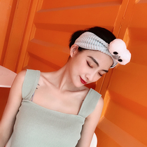 Cute sweet hair band ins Sesame Street cartoon hair hoop wash face mask hair band Simple Mori female student headband
