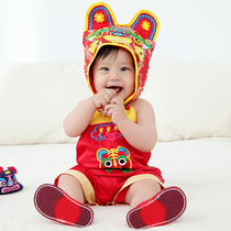 Tiger head hat baby girl baby boy traditional handmade week-year-year-year-old China Wind toddler Winter Tidal Cotton Cap