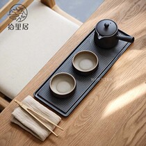 Pick to Liju) simple household kung fu tea set Japanese dry landscape and wind tea table Zen ceramic dry bubble plate