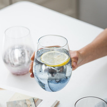 Nordic creative starry sky transparent glass Household drinking water Hot water cup set Tea cup Milk cup Egg type