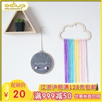 ins Wooden hollow cloud wool tassel Tapestry Wall decoration pendant Childrens room photography props Nordic style