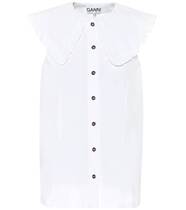  2021 GANNI white cotton quality government silk blouse for womens blouse
