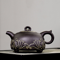 Fuyun Linmen power pot maker Chang Yuehong pure handmade black mud purple clay pot large teapot