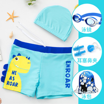 Childrens swimming trunks Boys flat angle swimsuit Medium and large childrens baby bathing suit Boys swimming trunks Beach children with hat cover