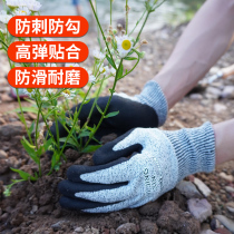 Gardening gloves Anti-thorn waterproof anti-cut anti-tie Raising flowers planting grass pulling breathable wear-resistant protective gloves Labor protection gloves