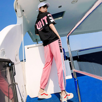 Hong Kong Tide brand summer sports suit female 2021 New Korean version of temperament loose Joker casual fashion two-piece set