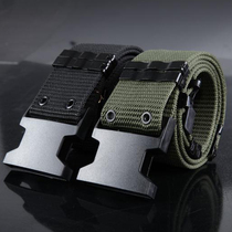 S-belt outdoor camouflage training uniform tactical belt men and women armed canvas automatic buckle middle waist outer belt