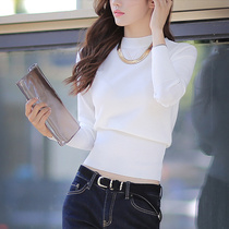 Half turtleneck sweater women autumn winter wear 2021 autumn new waist slim knitwear base shirt