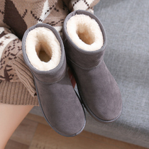 Snow boots female fur in 2020 new short cylinder winter with plus cotton boots thickened cotton shoes