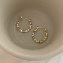 European and American wind circle metal solid block ear button Korean minimalist personality 100 hitch high level sensation gold earrings earrings