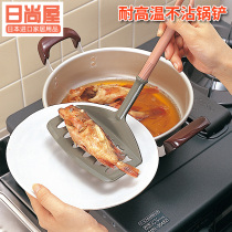 Japan imported inomata kitchen high temperature resistant flat-bottomed spatula fried filter non-stick spatula