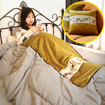 Pillow is double-use British style thick plush quilt nap pillow pillow cushion folding blanket two-in-one