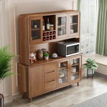 New Chinese Dining Side Cabinet Living Room Wine Cabinet Tea Water Cabinet Integrated Kitchen Leaning Against Wall Locker High Cabinet Solid Wood Color Bowl Cupboard