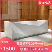  Custom company front desk Simple modern paint shaped reception desk consultation bar creative welcome cashier direct sales