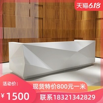 Custom company front desk Simple modern paint shaped reception desk Consultation bar Creative welcome cashier direct sales