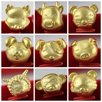 National Wind Imitation Gold Ornament Zodiac Zodiac Gold Plated Transfer Pearl DIY Hand Strings Accessories Dragon Snake Pig Gold Accessories