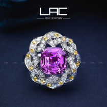 LAC high jewelry wreath shape natural Purple Yellow Sapphire 18K gold ring inlaid Diamond female ring