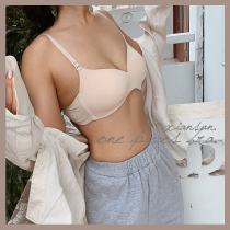 Simple one-piece seamless underwear half Cup girl bra glossy small chest thin non-steel ring chest thin underwear
