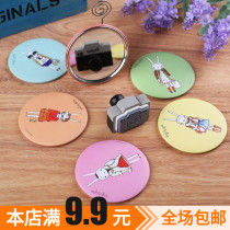 Girls fashion sweet cute cartoon small mirror portable makeup mirror creative round portable mini beauty mirror