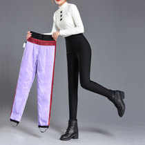 Northeast Harbin womens high-waisted slim-fitting thick down pants go to Mohe Xuexiang tourism equipment to wear large-size cotton pants