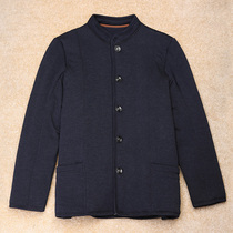 Old mans quilted jacket thickened warm camel wool cotton coat Dads home coat large size plus velvet cotton suit Grandpa stretch