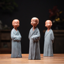 Shou Taoquan Chinese Zen ceramic little monk porch ornaments home decorations TV cabinet wine cabinet crafts