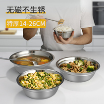 Stainless steel bowl Household eating soup bowl Soup bowl noodle bowl canteen large noodle bowl anti-fall single bowl