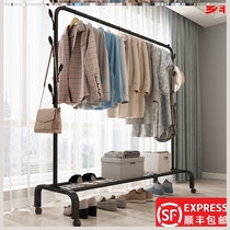  Clothes rack Floor-to-ceiling folding bedroom single pole indoor cool clothes pole hanger drying clothes rack Night market stall rack